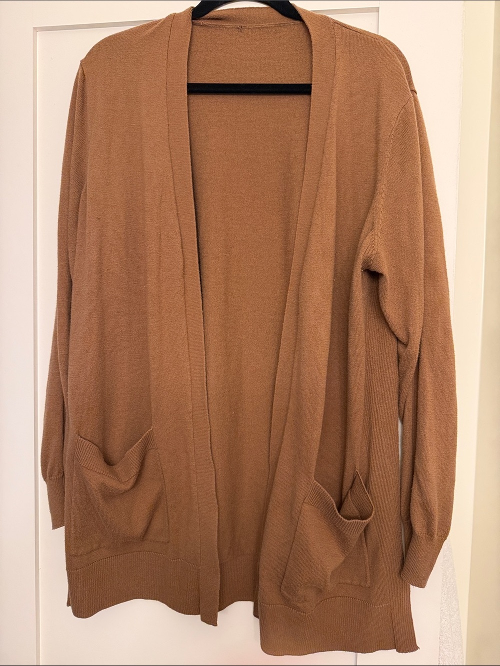 Women’s Open-Front Cardigan Sweater in Camel